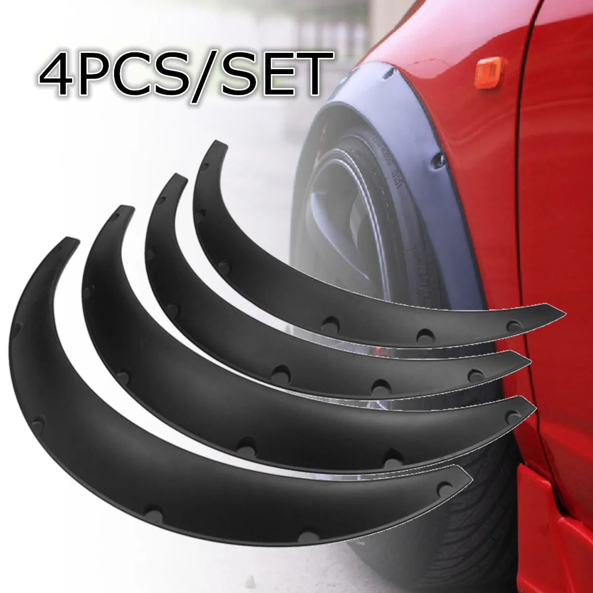 

Universal 50mm Flexible Car Fenders Flares Mudguards Extra Wide Body Wheel Arches Mud Flaps
