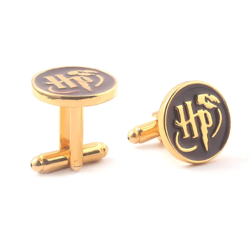 

HP Potter Enamel Cufflinks Hogwarts College Students Magic Academy Cufflinks Men's Graduation Wedding Jewelry Gift