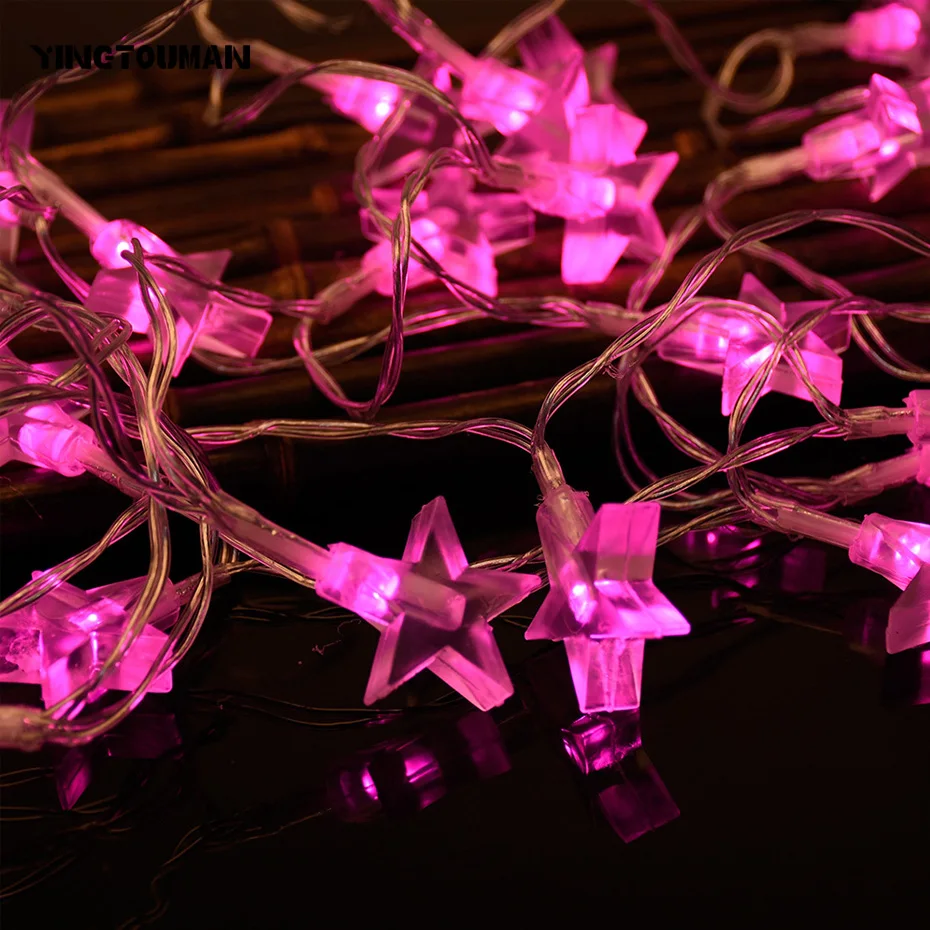 YINGTOUMAN Five-pointed Star Battery Christmas Lamp String 30LED Romantic Fairy Lighting For Holiday Wedding Garland 3.2m | Лампы и
