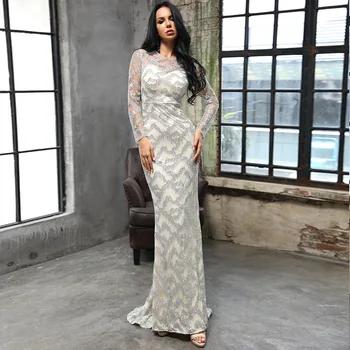 

Party Dress Night Club Fashion Celebrity Elegant Women Dresses Sexy Summer Long Sleeve O-Neck