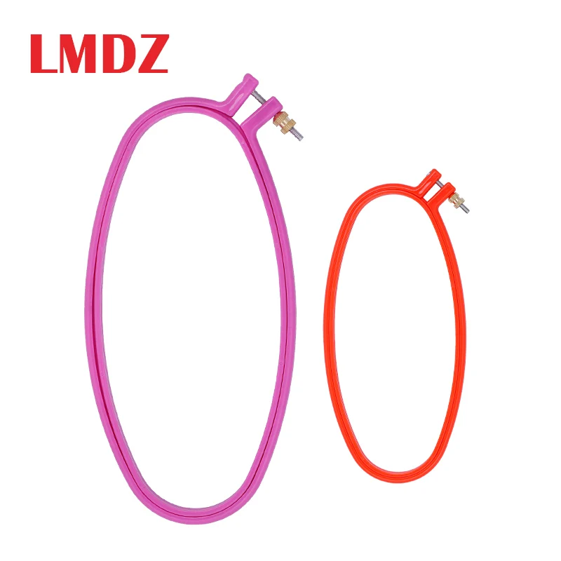 

LMDZ 1Pcs Oval Shape DIY Craft Plastic Embroidery Frame Cross Stitch Needlework Sewing Cross Stitch Hoop Tool Color Random