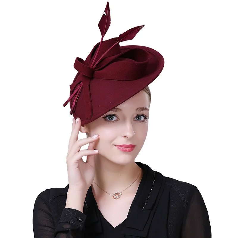 Sedancasesa Female Fascinator Australia Wool felt Church Hats for women
