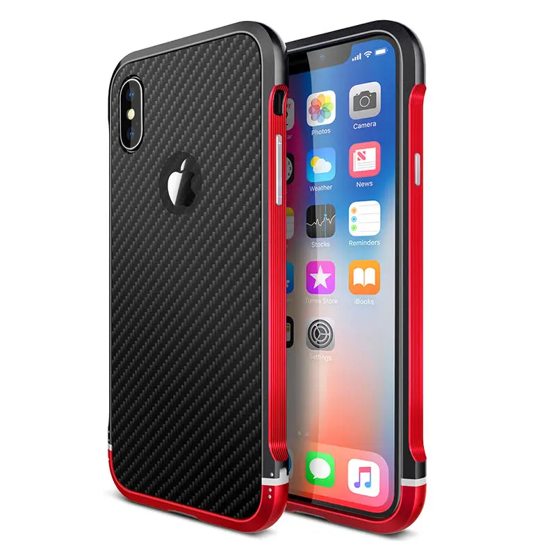 

For iPhone X IphoneX Bumper Mix Colored Metal Aluminum Bumper Case Cover for Iphone X IphoneX with Carbon Fiber Hard Cover