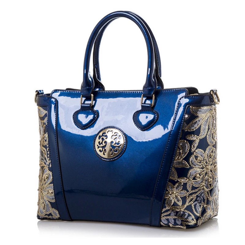 2016 European fashion high quality patent leather handbag Ladies Casual Handbag Shoulder Bags