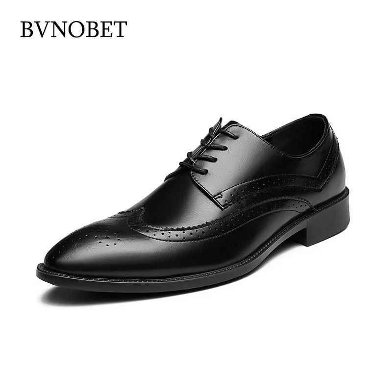 

BVNOBET Lightweight Black Oxford Shoes For Men Classic Business Office Wedding Dress Men's Leather Shoes Chaussures Pour Homme