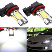 Большая Акция многоцветный с объективом H11 автомобиля светодиодный Туман лампа Лампочки внешние огни Высокая мощность автомобиля супер яркий 7.5 вт 10 шт