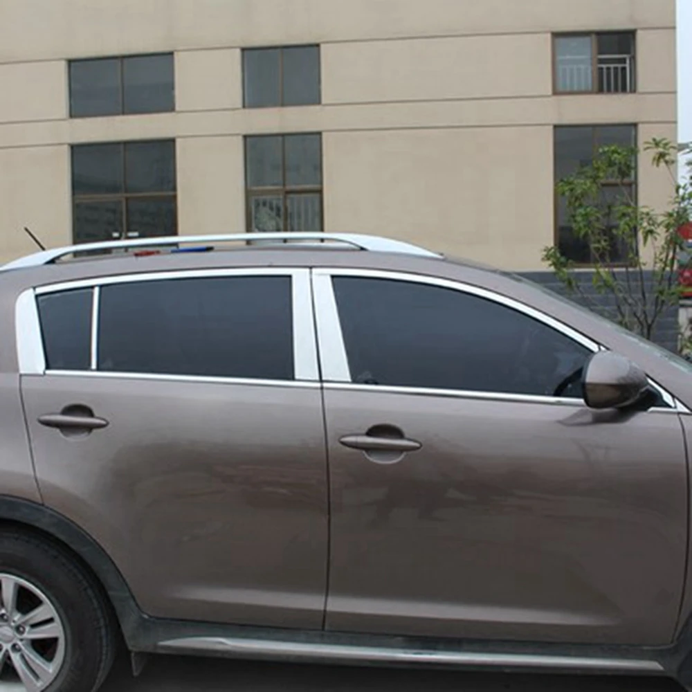 Автомобильный Стайлинг, 6 шт./набор, нержавеющая сталь, Центральная колонна, B+ C, отделка окна, украшение для Kia Sportage R 2011 2012 2013