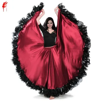 

new professional belly dance costume skirt dress with a wave skirt women spandex skirt Tango skirt