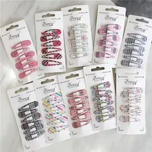 6 шт., новинка, милые металлические шпильки заколка для волос с сердечками для девочек, яркие цвета, детские головные уборы, аксессуары для детей, детские BB клипсы