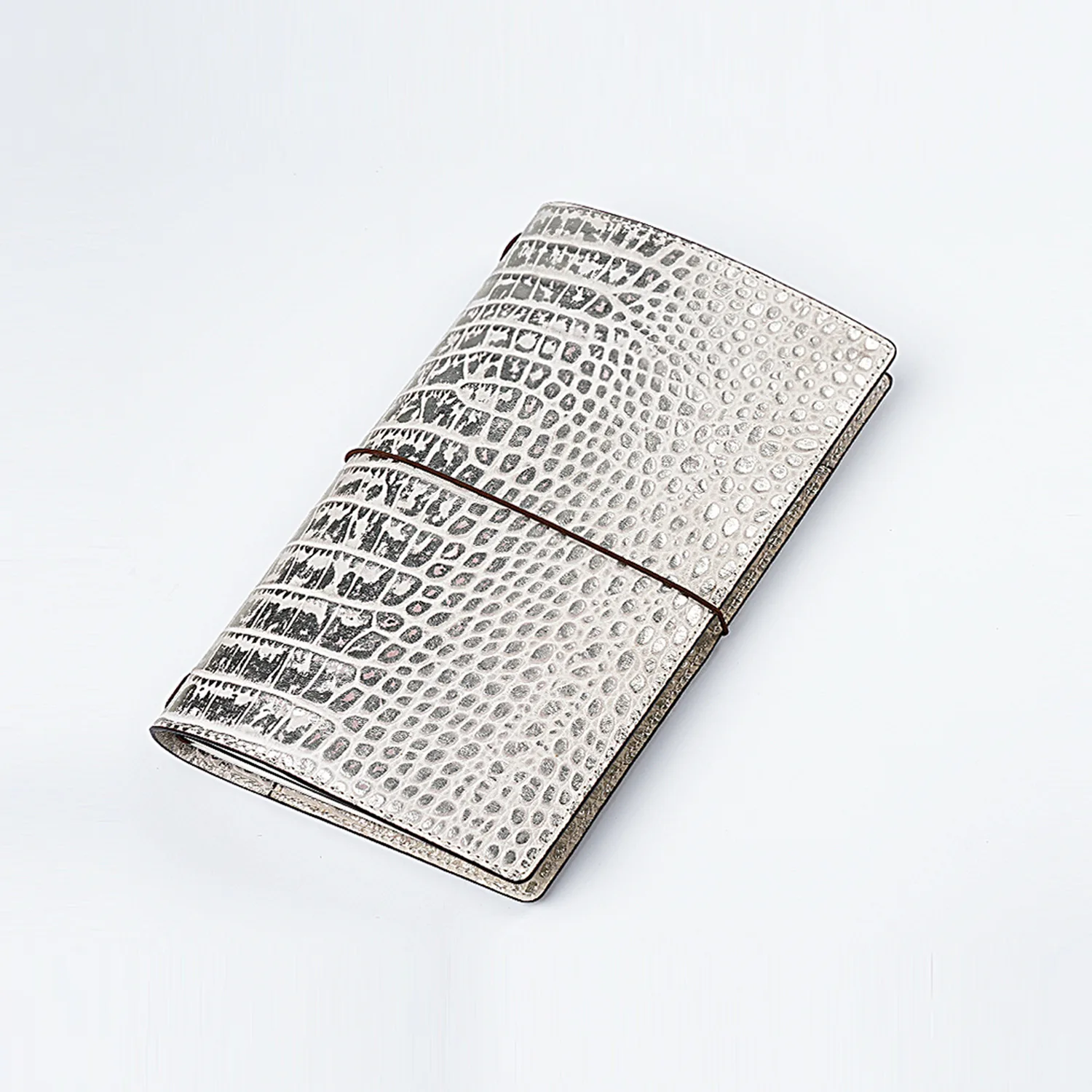 

TN Fashionable Genuine Leather Silver Planner 98 Sheets Blank+Lined+Grid Paper Book Free Shipping 2019 New