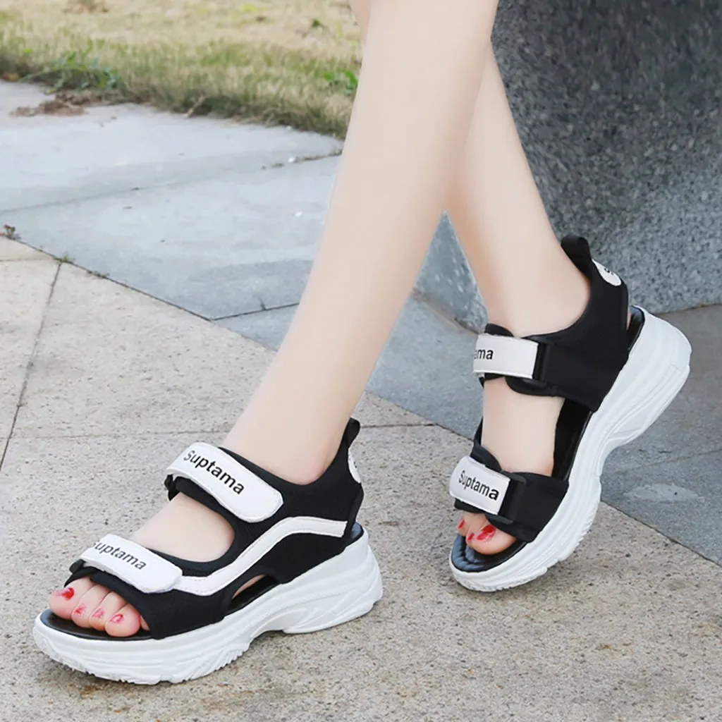 

Sneaker 2019 Sandals Summer Women Ladies Sport Neutral Open Toe Crystal Flat With Sandals Beach Shoes Dropshipping Sandalen