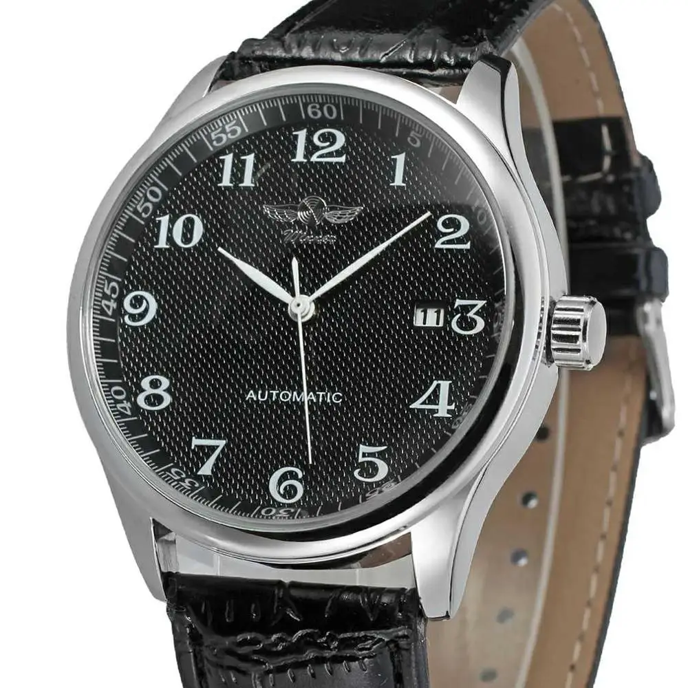 WINNER WATCH стильный и модный простой арабский цифровой циферблат мужские часы с