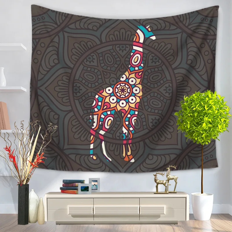 

Home Decorative Wall Hanging Carpet Tapestry Rectangle Bedspread Abstract Animal Deer Bear Horse Giraffe Elephant Pattern GT1097