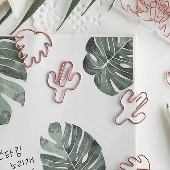 

4boxes/lot plant Series Creative Metal Ins Wind Hand Book Folder paper clip