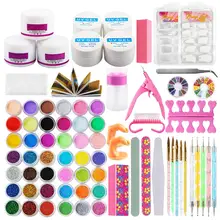 Набор инструментов для нейл-арта, профессиональный УФ-гель для наращивания ногтей, акриловый порошок, 42 шт., блестящий порошок, набор для украшения ногтей
