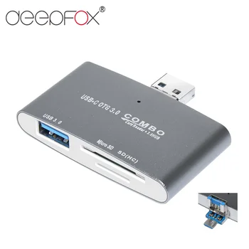 

DeepFox 2 in 1 USB 3.0 Hub Micro USB OTG Hub Multi USB Splitter SD/Micro SD Card Reader Charger Port For PC Android Tablet