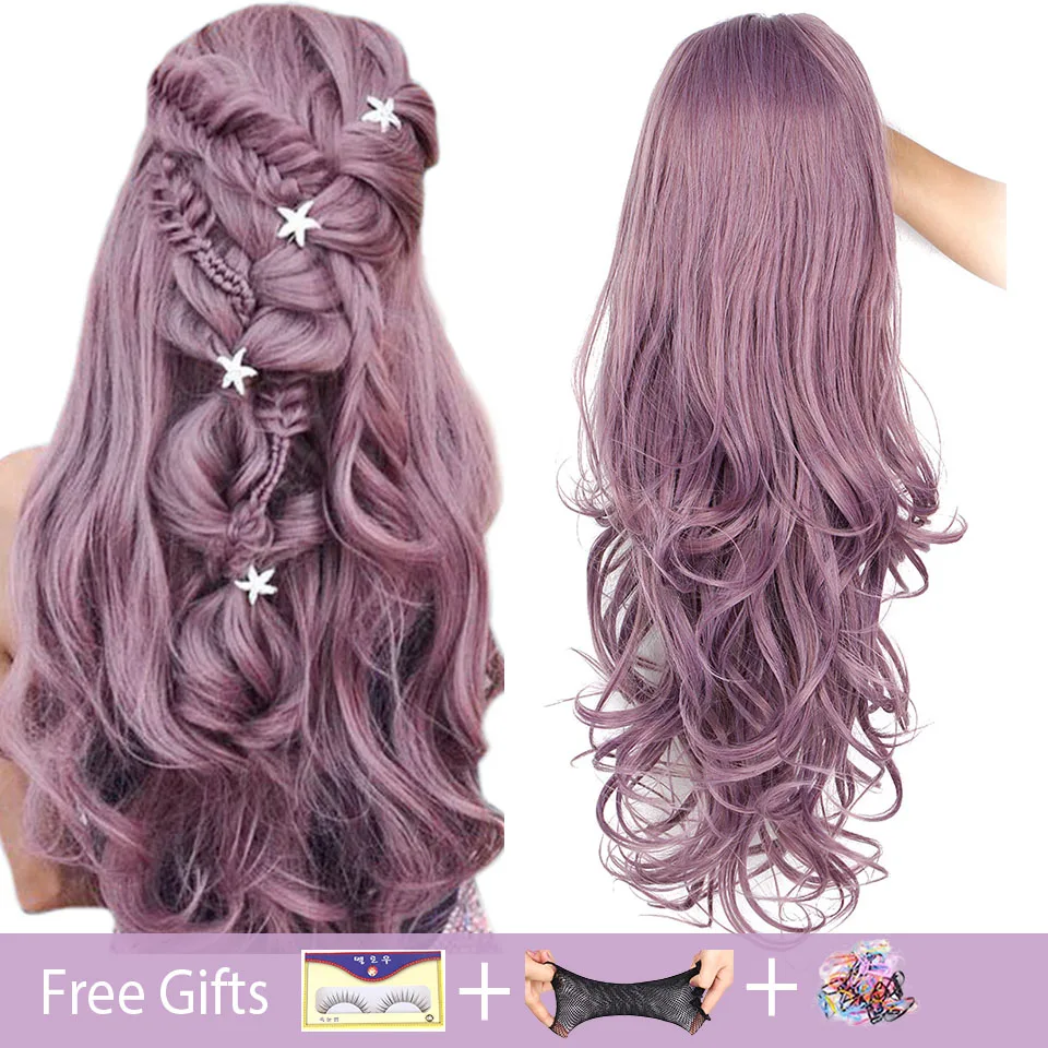 AISI HAIR Synthetic Lace Front Wigs Long Wavy Purple Lace Wig For Black /White Women Wave Pink and Brwon Synthetic Lace Wigs