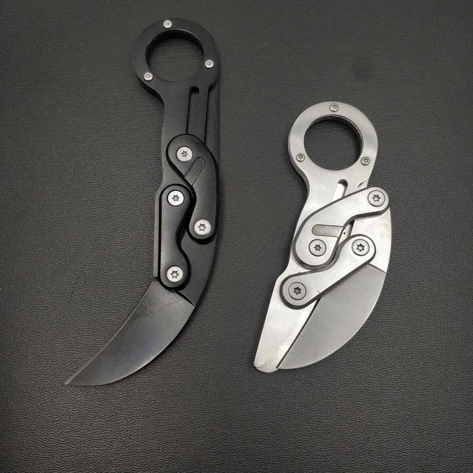 Cena Swayboo mechaniczny składany nóż Karambit CS GO pazur nóż survival pierścień nóż kieszonkowy przenośny klip narzędzia mini EDC narzędzia do pracy na zewnątrz