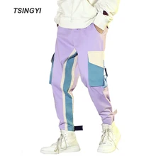 Tsingyi осень соединены мульти карманы брюки карго мужчины Streetewar хип хоп Ins модный шнурок Тактический Pantalon Hombre