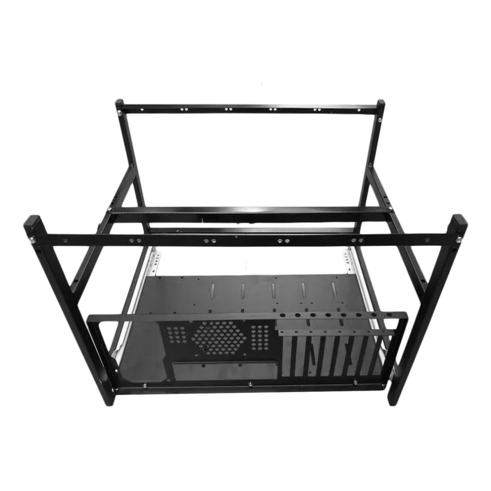 

Professional Aluminum Steel Coin Open Air Mining Miner Frame Rig Case Suitable For 6 GPU4 Fans BTC LTC ETH Ethereum