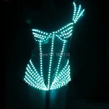 Женский светодиодный костюм/костюм со светящейся надписью/женский бюстгальтер шорты с люминисцентным рисунком/светодиодный балетный костюм вечерние