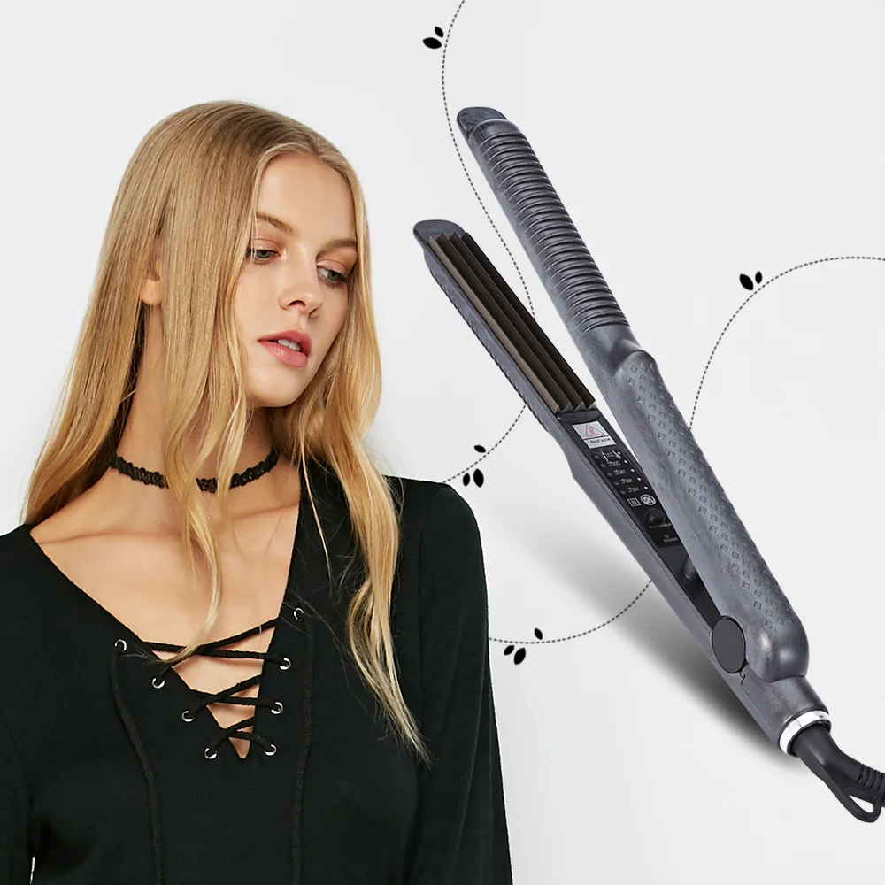 

Gustala Pro Electronic Hair Curling Irons Curler Temperature Control Titanium Corrugated Crimper Waves Iron Tools Fast Warm-up