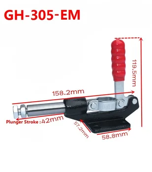 

1PC Push Pull Operated Type GH-305-EM Holding Capacity 386kgs Plunger Stroke 42mm Toggle Clamp Quick Release Hand Tools