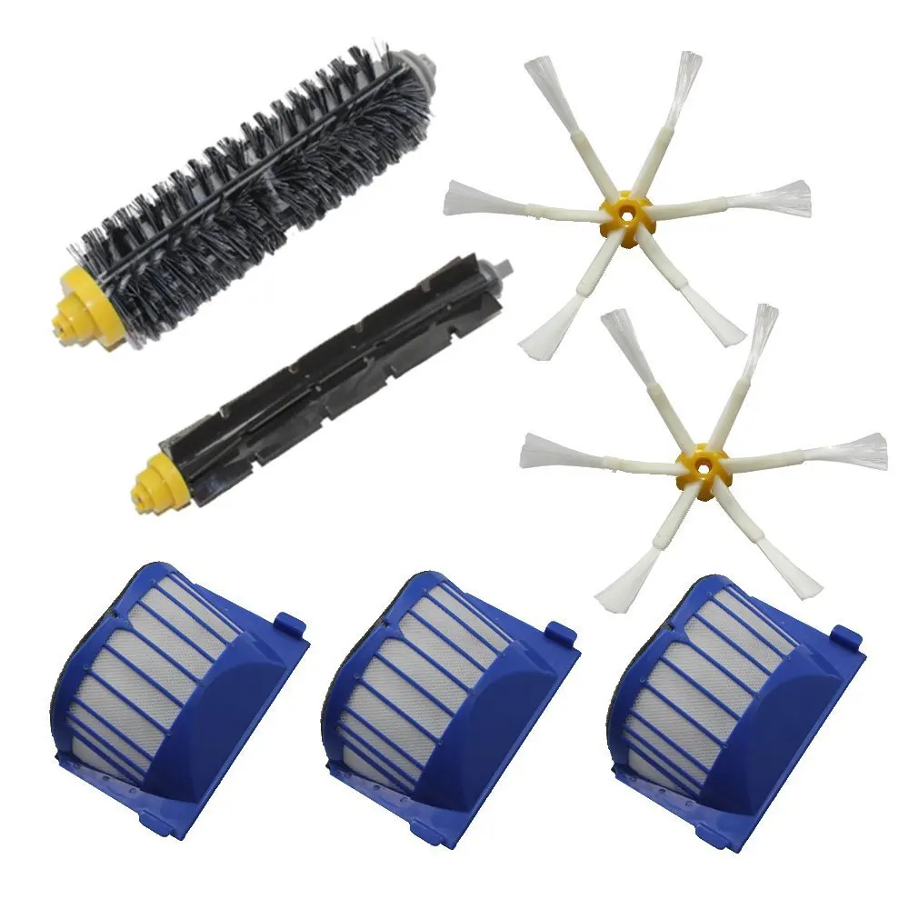 

Aero Vac Filter Bristle Brush Flexible Beater Brush 6-Armed Side Brush For iRobot Roomba 600 Series (620 630 650 660) Vacuum
