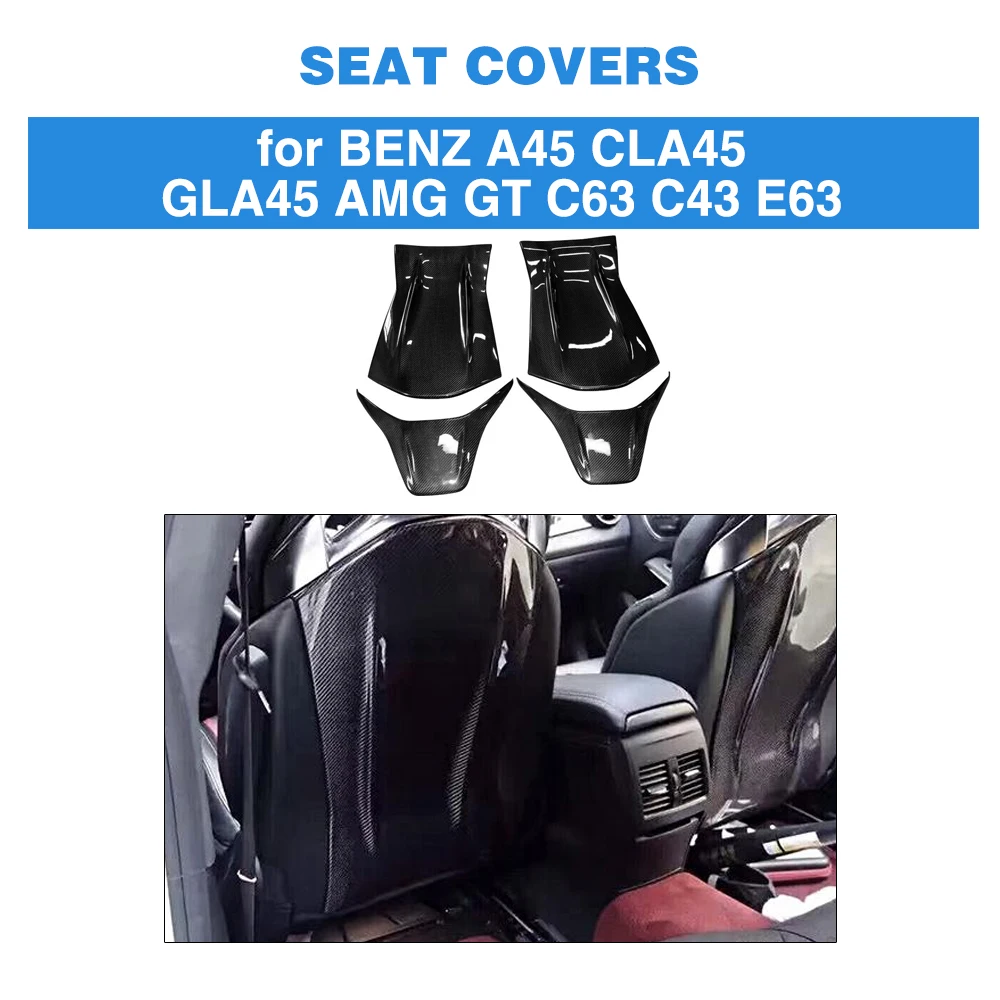 

Gloss Matt Carbon Fiber Seat Back Backseat Trim Covers 4 PC/Set fit for Mercedes Benz A45 CLA45 GLA45 AMG GT C63 C43 E63 12-18