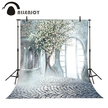Allenjoy Romantique de mariage Arbre de fond Brumeux Jardin Porte photo studio toile de fond vinyle tissu photographie milieux