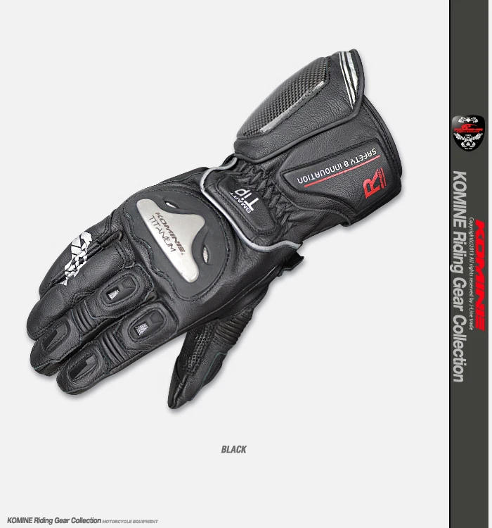 1 пара, GK169, мужские кожаные перчатки для езды на мотоцикле, волокна, весна-лето, мотоциклетные перчатки из титанового сплава - Цвет: black