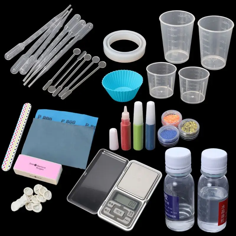 

DIY Epoxy Resin Molds Necessary Jewelry Making Tool Kit With Scale Resin AB Glue