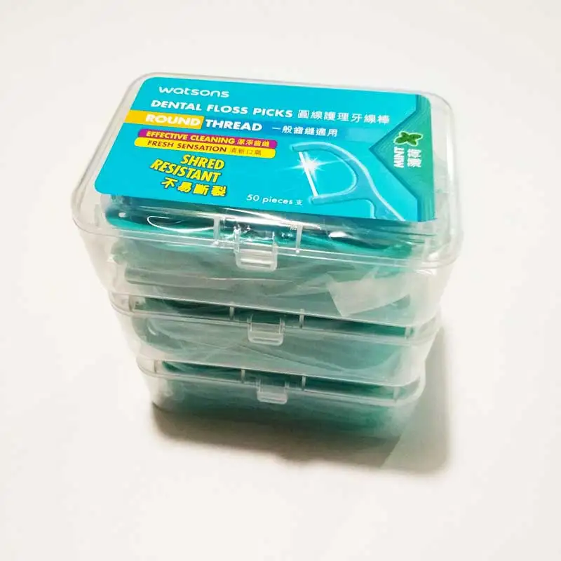 Watsons-hilo Dental de alta calidad, hilo Dental con sabor a menta, 150 unidades/3 cajas