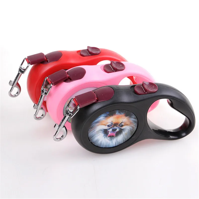 3M/5M Retractable Dog Leashes Adjustable Nylon One handed Lock