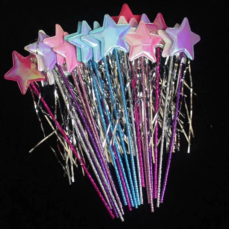 

2019 New Colorful Star Magic Wand Kids Children Girls Princess Angel Fairy Wands Sticks Cosplay Props Birthday Party Favor