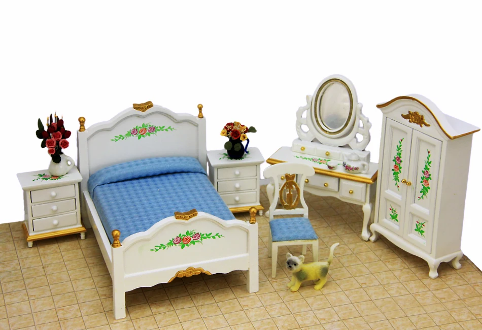 bed with dressing table set