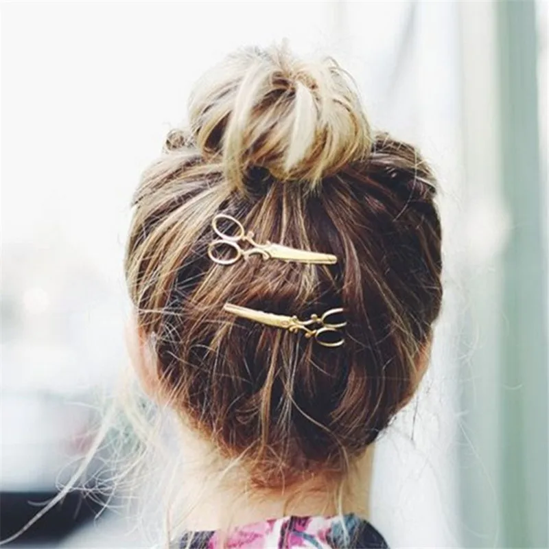 

Hot 2 Pcs Golden/Silvery Hair Pin Women Hot Chic Fashion Scissors Shape Hair Clip Hair Jewellery