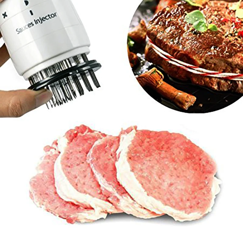 WALFOS Food Grade Stainless Steel Meat Tenderizer Needle and Meat Injector Marinade Flavor Syringe Kitchen Tools meat tenderizer,meat hammer