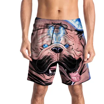

BYUAN Casual Shorts Men Cute dog 3D Printed Short Pants Loose Drawstring Shorts Homme Summer Board Beach Shorts Men Clothes 2018