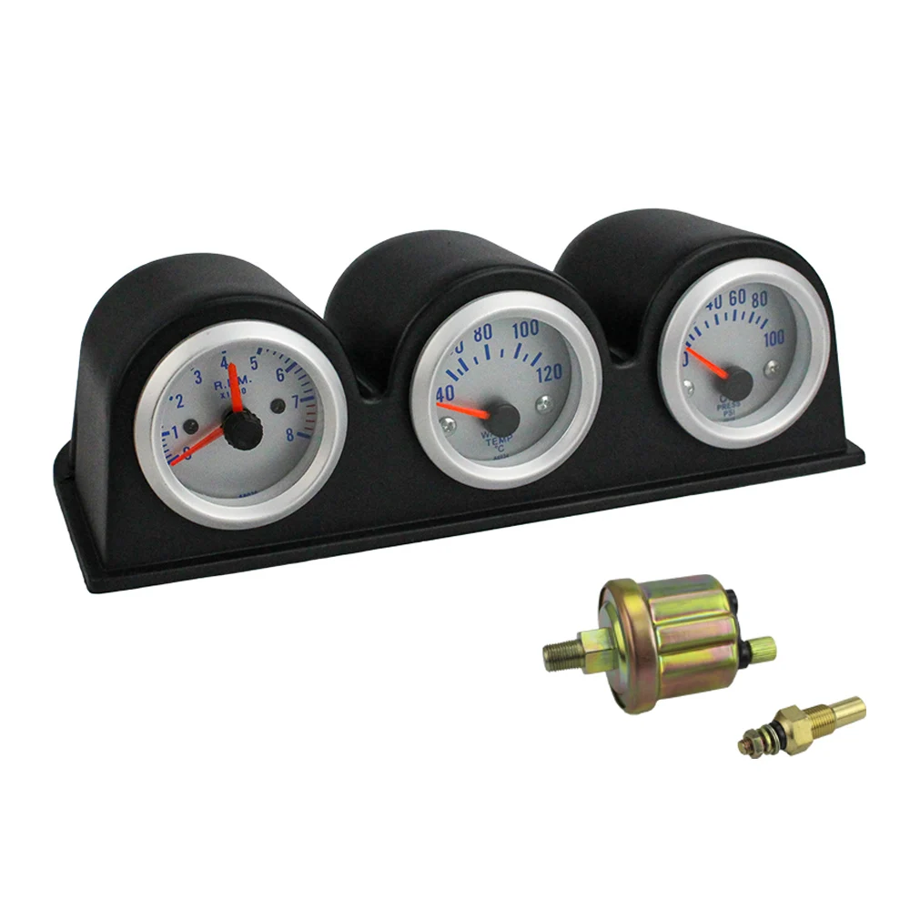 2inch 52mm Triple Tachometer Rpm Water Temp Gauge Oil Press Pressure 2inch 52mm Triple Tachometer Rpm Water Temp Gauge Oil Press Pressure Car Meter Temperature Auto Free Shipping In Gauges From