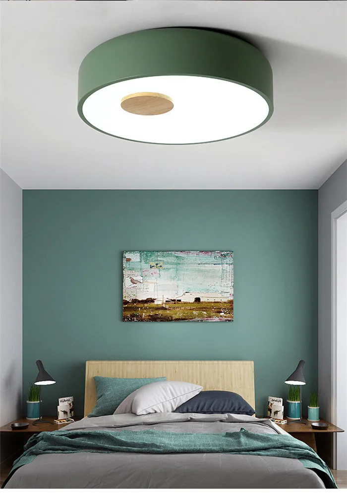 Nordic Style Wood Acryl LED CeilingLights Creative Parlor Kitchen Master Bedroom Ceiling Lamps