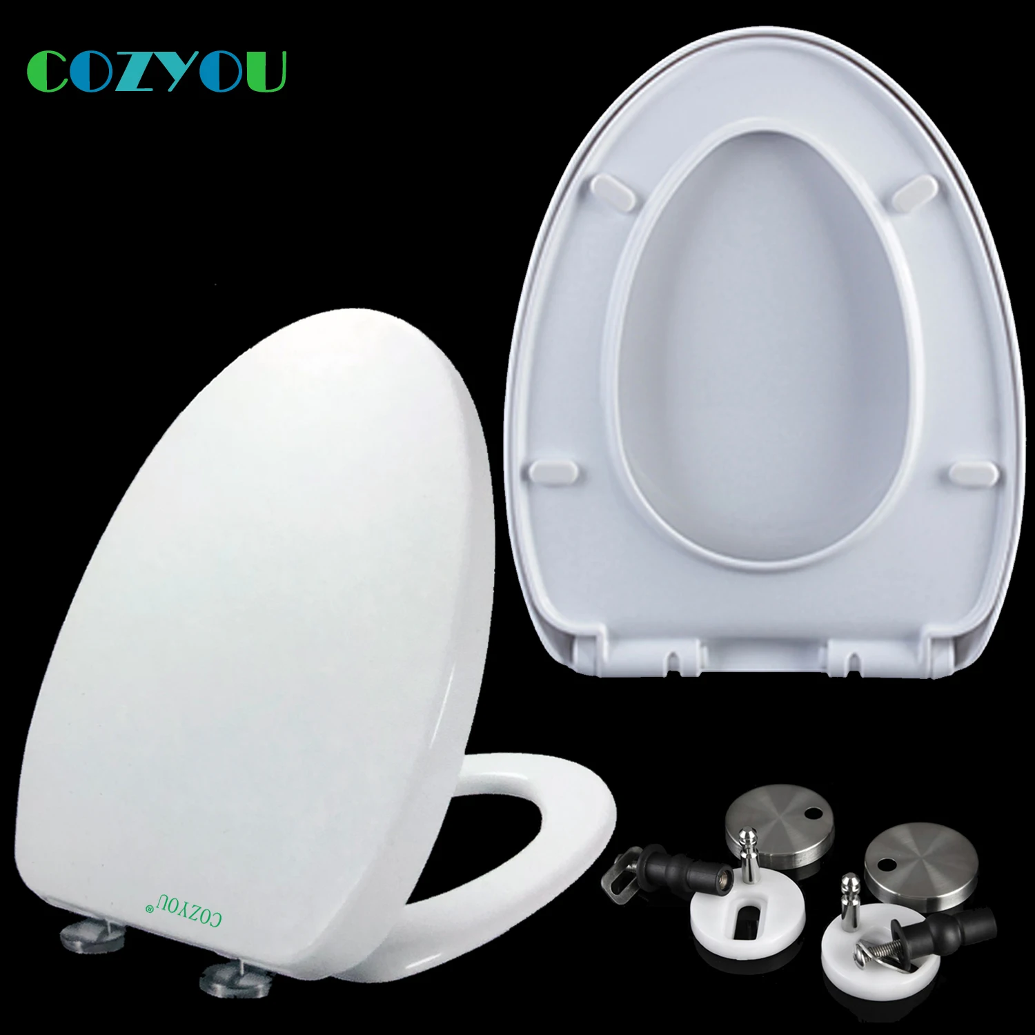 COZYOU PP Toilet seat V style soft Close Double button Quick-Release Length 450mm - 500mm Width 360mm 370mm GBP17312SV | Обустройство