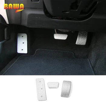 

HANGUP Car Gas Brake Left Foot Rest Plate Pedal Cover Interior Decoration Accessories for Ford Mustang 2015 Up Car Styling