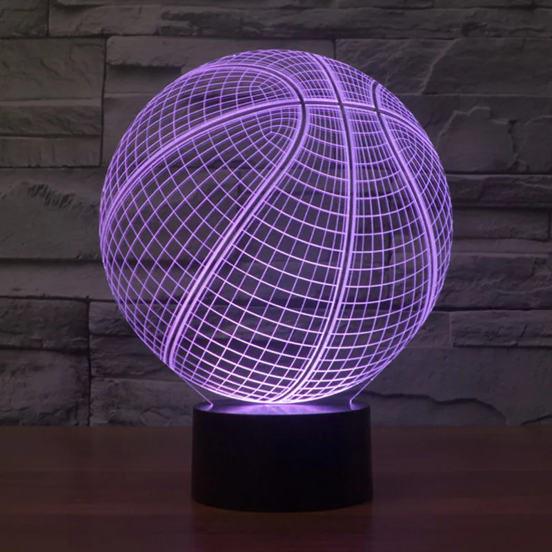 Новейший светодиодный светильник 3D иллюзия баскетбольный светодиодный детский ночник прикроватный ночник 3D светильник для украшения спальни