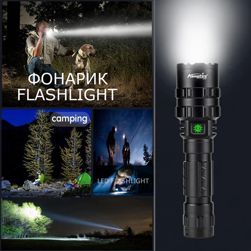 AloneFire G100 светодиодный тактический фонарик ультра яркий USB Перезаряжаемый