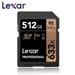 Lexar флешка мышь 512 ГБ флеш карта SDXC sd U3 карты памяти класса 10 memorias sd 512 GB 95 МБ/с. для цифровая зеркальная камера и камера HD