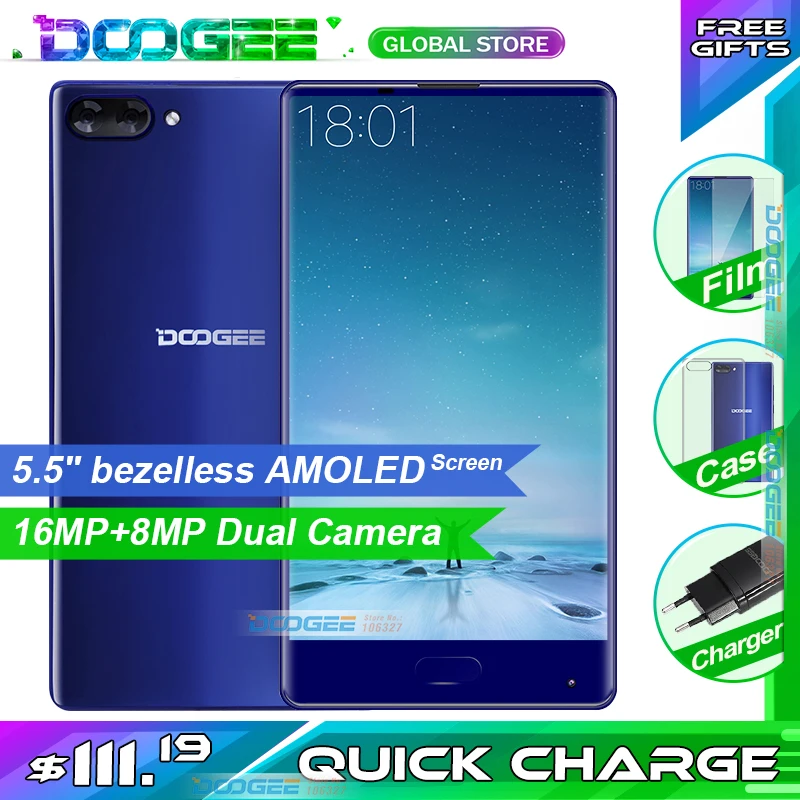 Doogee Mix 5 &quotбезелевая 6 ГБ 64 Гб мобильный телефон Helio P25 Восьмиядерный 2 ГГц 16MP