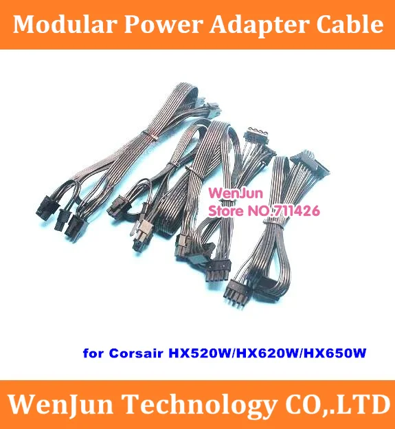 

5pin SATA / 5pin IDE / 6pin dual 6+2pin / 6pin 6+2pin modular Power supply cable for Corsair HX520W/HX620W/HX650W