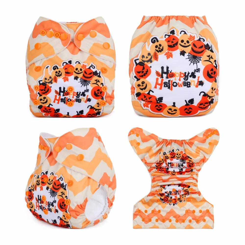 Halloween Waterproof Cloth Diaper One Size Reusable Diaper Fits for NB