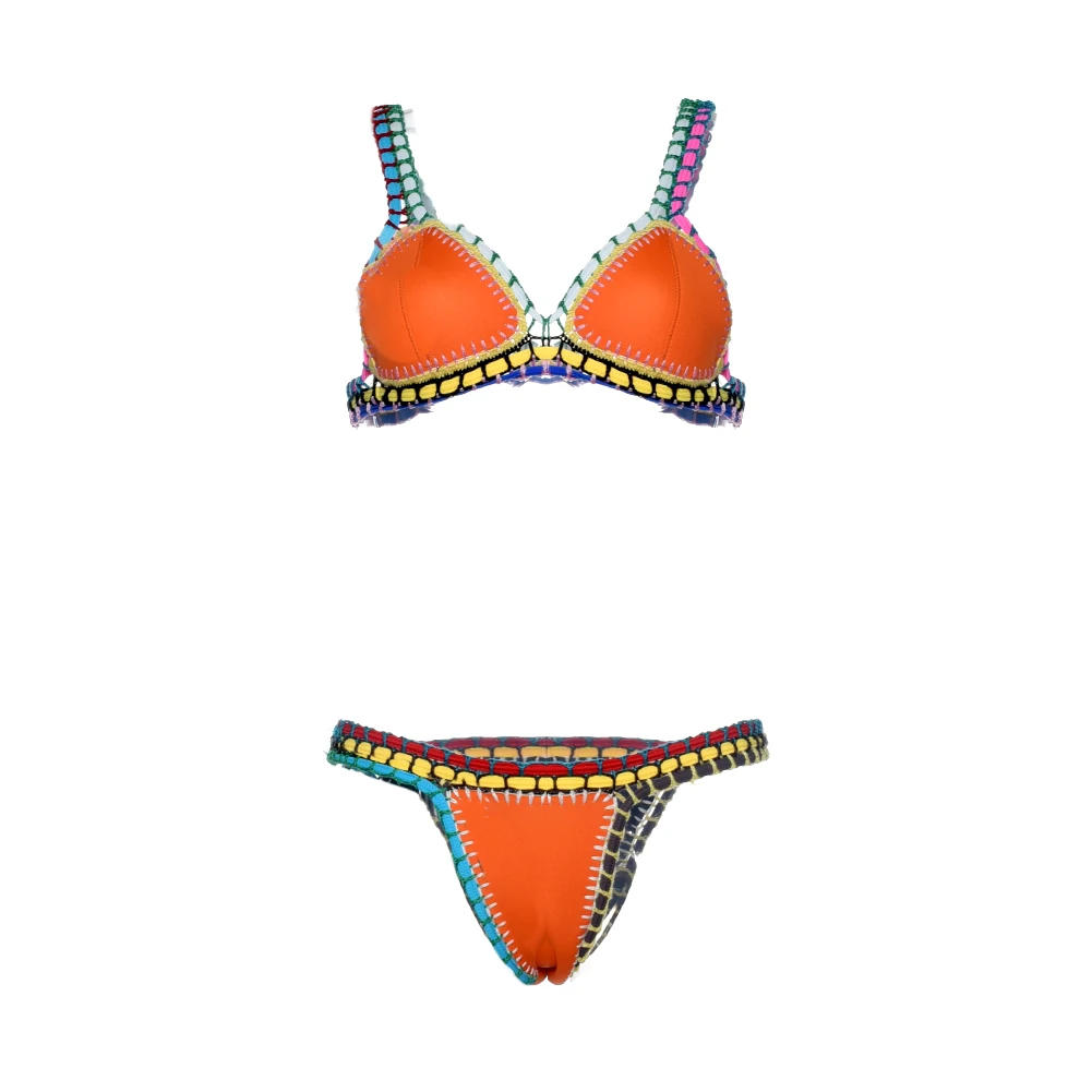 Neoprene Bikini Sexy Crochet Bikini Brazilian colorful bikini black